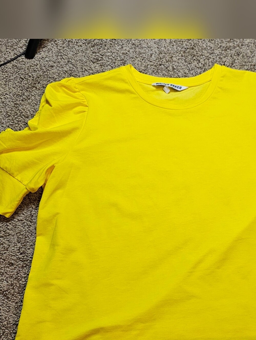 Walter Baker Bright Yellow Puff Sleeve Tee